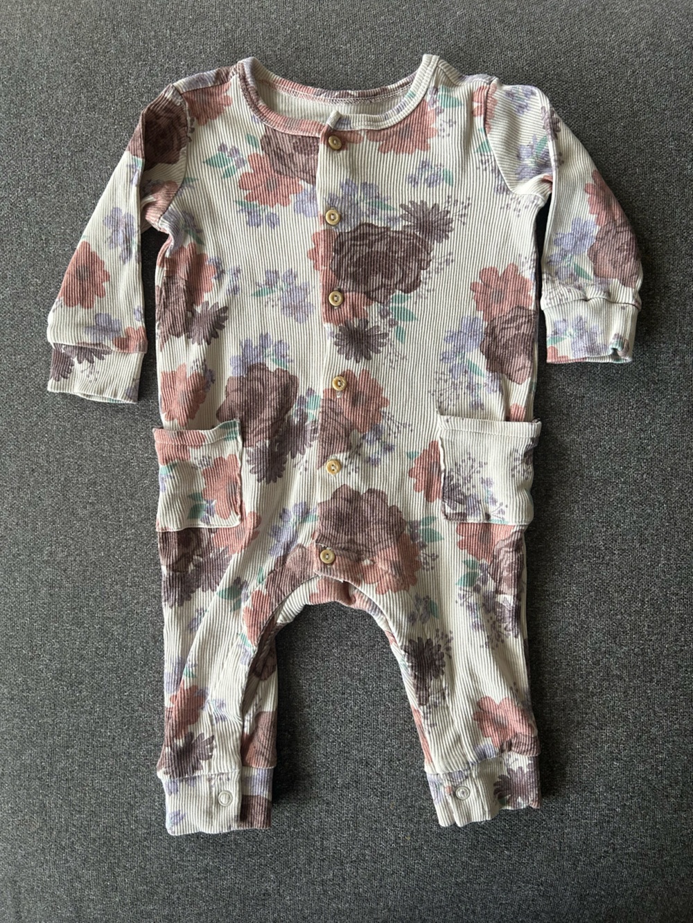 Floral Ribbed Romper